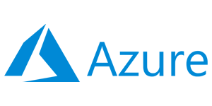 Logo of Azure, featuring a blue triangular shape with the word Azure next to it.